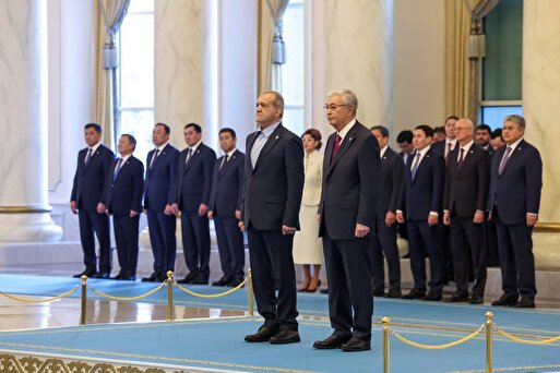 استقبال رسمی رئیس جمهور قزاقستان از پزشکیان