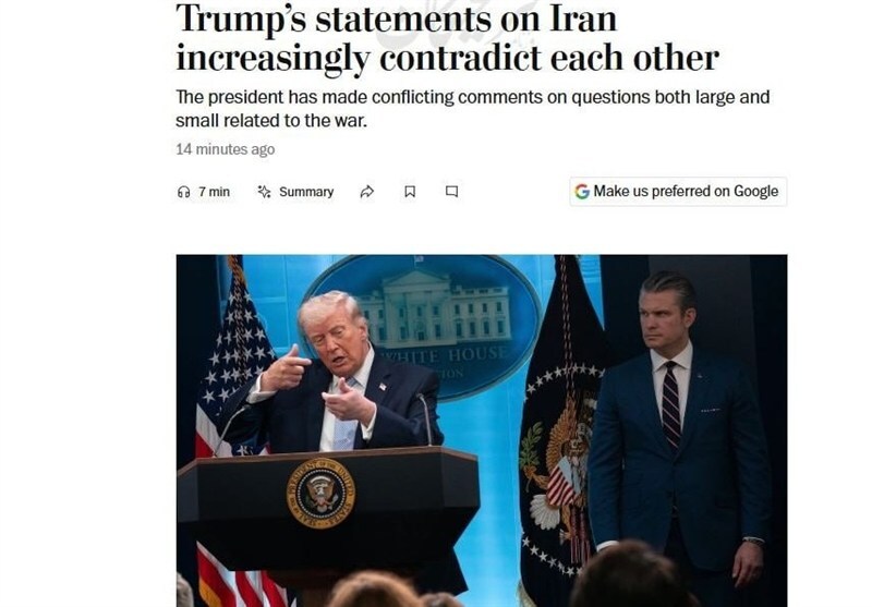 روایت واشنگتن پست از ضدونقیض گوییهای ترامپ درباره ایران روایت واشنگتن پست از ضدونقیض گوییهای ترامپ درباره ایران