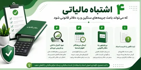 ۴ اشتباه مالیاتی که می‌تواند باعث جریمه‌های سنگین و رد دفاتر قانونی شود